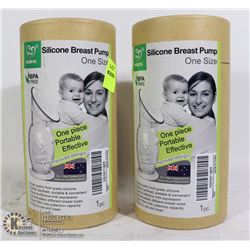 LOT OF TWO SILICONE BREAST PUMPS