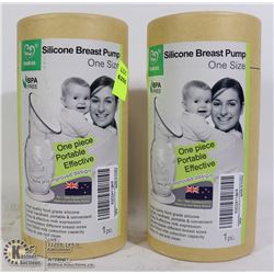 LOT OF TWO SILICONE BREAST PUMPS
