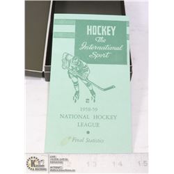 1958 NHL FINAL STATISTICS BOOKLET