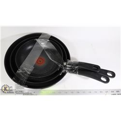 T-FAL 3 PACK TITANIUM NON-STICK FRY PAN SET