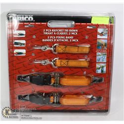 NEW BRICO 4PC TIE DOWN SET 2 RATCHETING & 2 FIXING