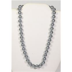 #13-GREY SEA SHELL PEARL NECKLACE 10mm/15"
