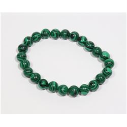 #177-NATURAL MALACHITE BEAD BRACELET 8mm/7.5"