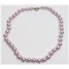 Image 1 : #35-PURPLE SEA SHELL PEARL NECKLACE 10mm/7.5"
