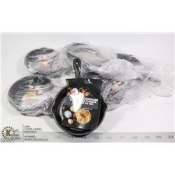 LOT OF 6 4" CAST IRON FRYING PANS