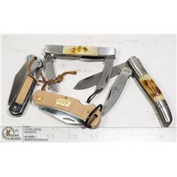 4 NEW FOLDING POCKET KNIVES OF VARIOUS TYPES