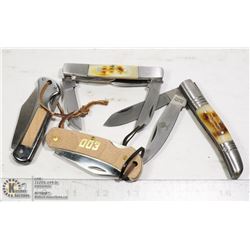 4 NEW FOLDING POCKET KNIVES OF VARIOUS TYPES