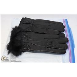 2PK LADIES LEATHER GLOVES MEDIUM