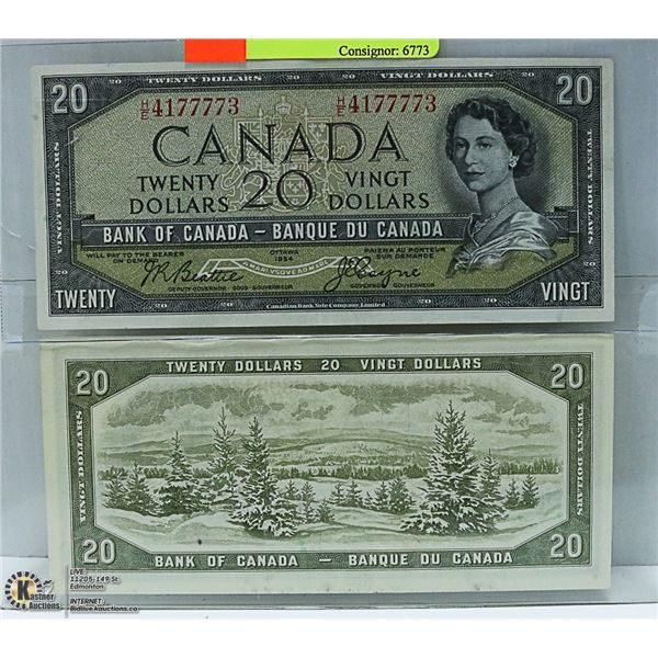 1954 CANADIAN $20 BILL