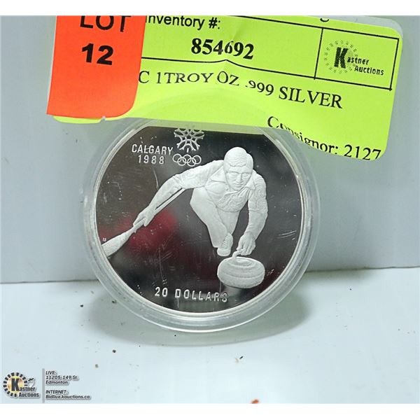 OLYMPIC 1TROY OZ .999 SILVER COIN