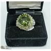 Image 1 : STERLING SILVER AND PERIDOT RING SIZE 7