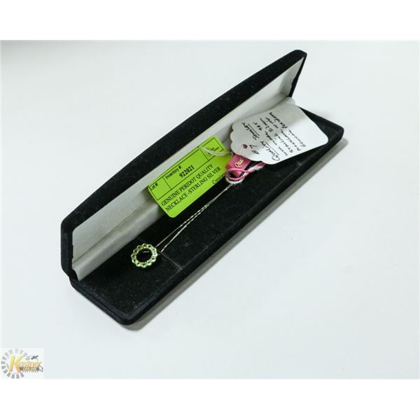 GENUINE PERIDOT NECKLACE -STERLING SILVER