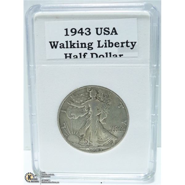 1943 USA 90% SILVER HALF DOLLAR 1/2 OZ. SILVER