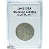 Image 1 : 1943 USA 90% SILVER HALF DOLLAR 1/2 OZ. SILVER