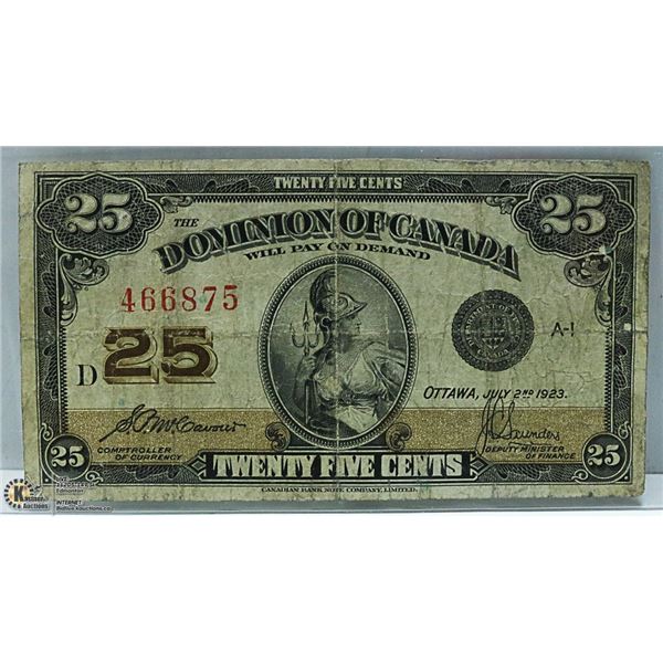 1923 25C SHINPLASTER MCCAVOUR #DC-24C