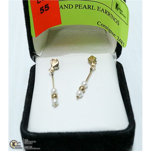 10K GOLD AND PEARL EARRINGS