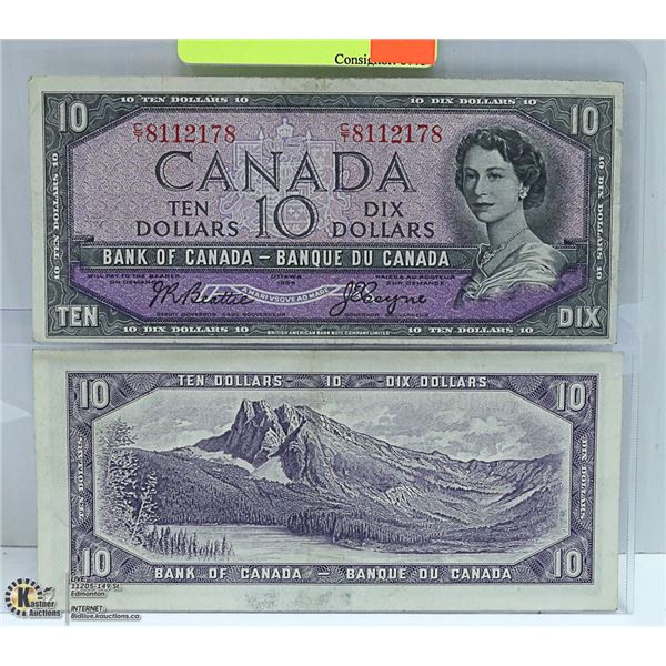 1954 CANADIAN $10 BILLS