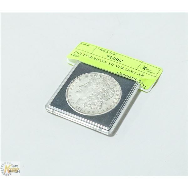 1921 D MORGAN SILVER DOLLAR 90%