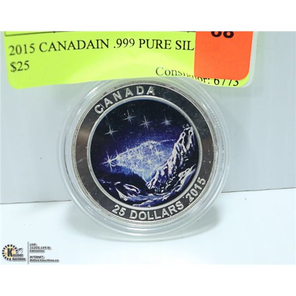 2015 CANADAIN .999 PURE SILVER $25