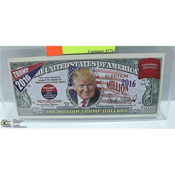 2016 ONE MILLION TRUMP DOLLARS