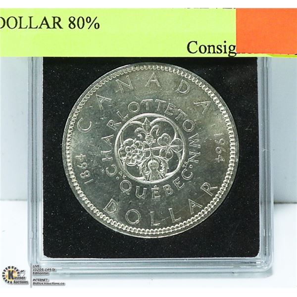 1964 CANADIAN  SILVER DOLLAR 80%