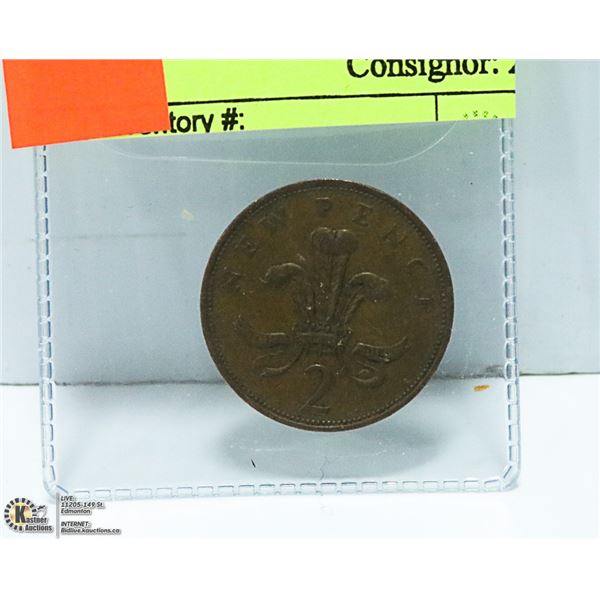 ENGLISH 2 NEW PENCE COIN