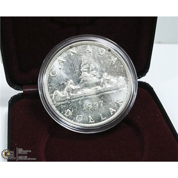 MINT 1957 CANADIAN  SILVER DOLLAR 80%