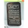 Image 1 : JOHNSON MATTHEY .999 FINE SILVER 1 TROY OUNCE