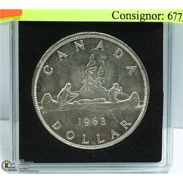 MINT 1963 CANADIAN  SILVER DOLLAR 80%