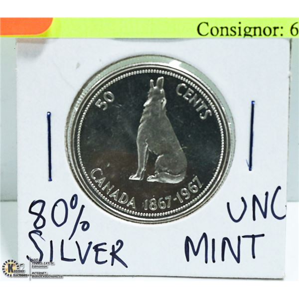 UNCIRCULATED 1967 CANADIAN HALF DOLLAR