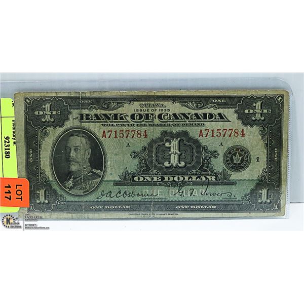 1935 CANADIAN $1 BILL