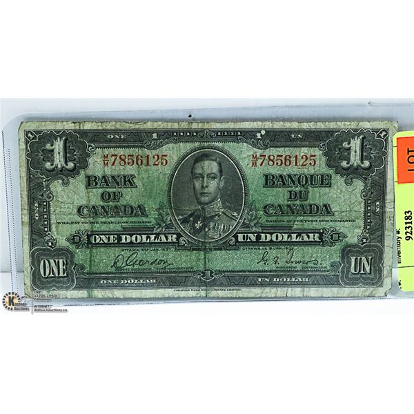 1937 CANADIAN $1 BILL