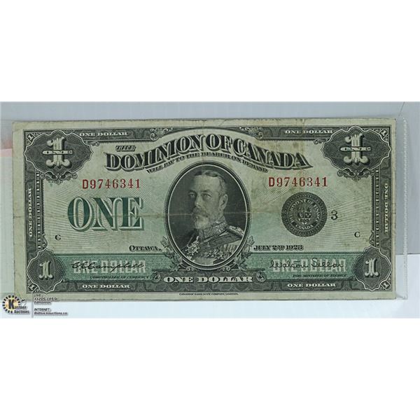 1923 CANADIAN  $1 HORSE BLANKET BILL