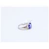 Image 3 : 27) 10 KARAT WHITE GOLD TANZANITE AND DIAMOND RING