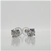 Image 2 : 2) 14 KARAT WHITE GOLD PAIR OF DIAMOND EAR STUDS
