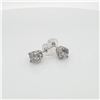 Image 3 : 2) 14 KARAT WHITE GOLD PAIR OF DIAMOND EAR STUDS