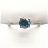 Image 1 : 1)  PLATINUM FANCY COLORED BLUE DIAMOND RING