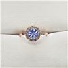 Image 1 : 11) 14 KARAT ROSE GOLD TANZANITE AND DIAMOND RING.