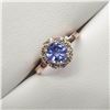Image 2 : 11) 14 KARAT ROSE GOLD TANZANITE AND DIAMOND RING.