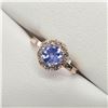 Image 3 : 11) 14 KARAT ROSE GOLD TANZANITE AND DIAMOND RING.