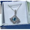 Image 1 : NEW. PENDANT/NECKLACE DANCING BLUE STONE 3.5