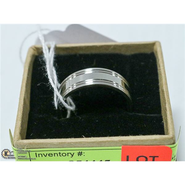 NEW MENS STAINLESS STEEL RING SIZE 12.5 7.8MM WIDE