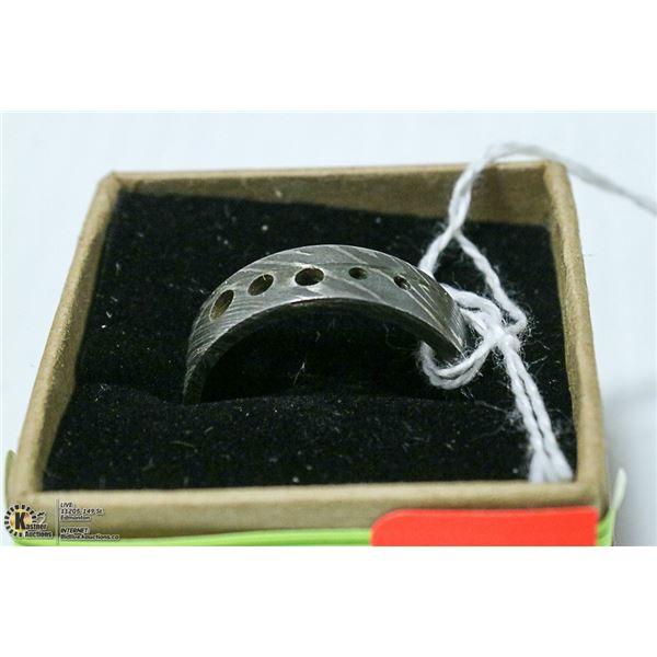 NEW. HAND MADE FORGED DAMASUS STEEL RING