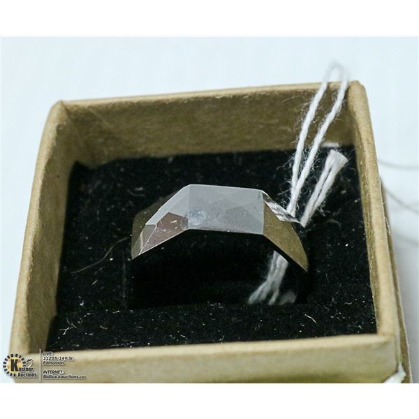 NEW. SILVER TUNGSTEN RING. SIZE 12.5 NOT STAMPED