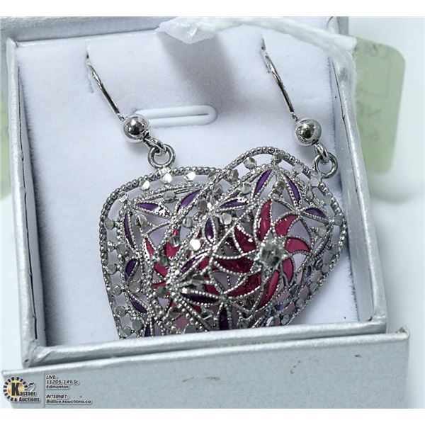 NEW. SILVER EARRINGS. 29 X 21 MM. 6.0 GRAMS