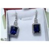 Image 1 : NEW EARRINGS BLUE CZ,  ACCENTED WITH WHITE CZ