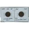 Image 1 : 1891 AND 1905 USA INDIAN HEAD CENTS