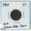 Image 1 : 1908 USA INDIAN HEAD CENT