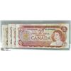 Image 1 : 5 PCS 1974 TWO DOLLAR BILLS
