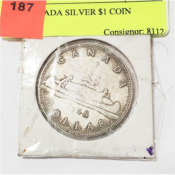 1948 CANADIAN SILVER $1 COIN